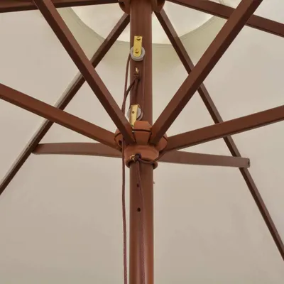 Produktbild von vidaXL Sonnenschirm 270×270 cm Holzstange Cremeweiß