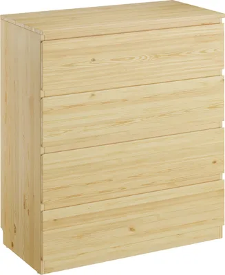 Produktbild von Moderne Holzkommode Holzschrank mit 4 Schubladen Natur Kiefer 90.50-20