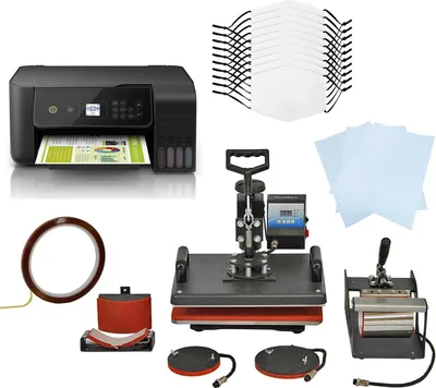 Produktbild von 10 Gesichtsmasken für den Sublimationsdruck, 5-in-1 Hitzepresse & Drucker