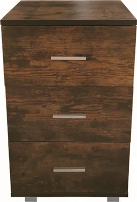 Produktbild von Nachttisch - Flurtisch - 3 Schubladen - 63 cm hoch - Vintage Braun