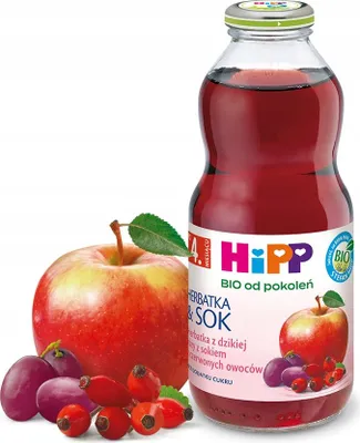 Obrázok produktu pre HiPP Herbatka Dzikiej Róży z Sokiem Wieloowocowym dla Dzieci 500 ml
