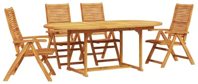 Image de Ensemble de salle à manger pour jardin 5 pcs Marron