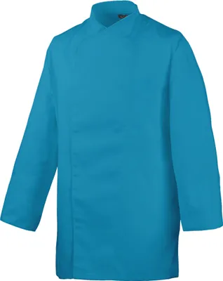 Produktbild von HACCP-Kochjacke langarm Druckknöpfe Fb. türkis Gr. L : türkis : 65% Polyester 35%Baumwolle 220 g/m² : L