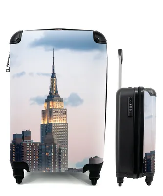 Produktbild von MuchoWow® Koffer Handgepäck Trolley Rollkoffer Kleine Reisekoffer mit 4 Rollen - Empire State Building Manhattan NY - Cabin Size < 55x40x23 cm & 55x40x20 cm - Fotokoffer - Kabinenkoffer - Boardgepäck - Reise-Box - Reisekoffer - Reisegepäck - Koffer mit Bild - Trolley für Kinder