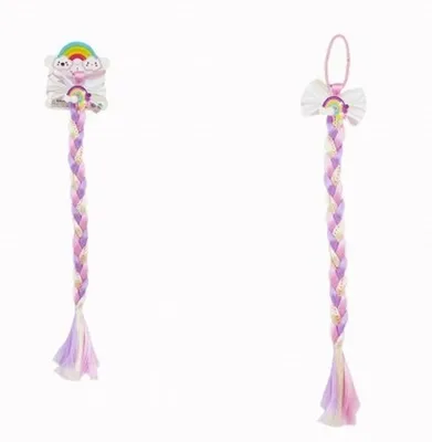 Immagine prodotto di TEDDIES scrunchie con fiocco e lunga treccia colorata con paillettes
