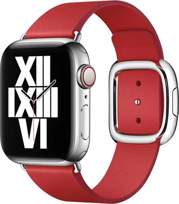 Image de Bracelet Apple Leather Band Modern Buckle pour Apple Watch | 38/40/41/42 mm - Taille S - Rouge écarlate