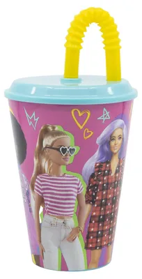 Kinder-Trinkbecher 430 ml Barbie BPA-frei mit Deckel