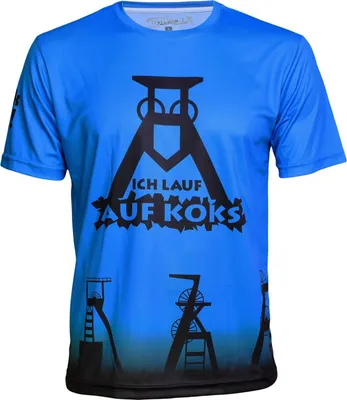 Produktbild von Ich lauf auf Koks Funktions T-Shirt Arenablau für Männers, Größe:L