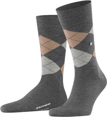 Obrázok produktu pre Pánske ponožky Burlington EDINBURGH - kosoštvorcový vzor, argyle, klip, jedna veľkosť, 40-46 sivá/hnedá 40-46