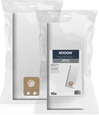 Produktbild von SQOON Staubsaugerbeutel 10 Stück Geeignet für Nilfisk GD1000, VP300 & VP600, Hochwertige Filterbeutel, Langlebig & Passgenau