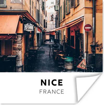 Produktbild von MuchoWow® Poster Nizza - Frankreich - Cafe 30x30 cm - Wandposter - Printing