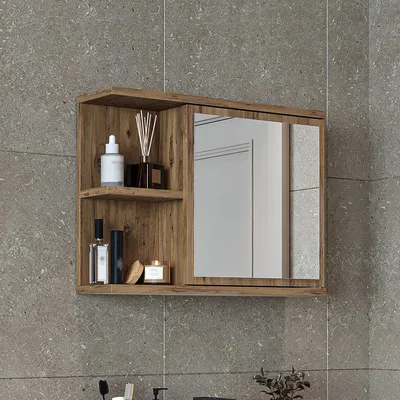 Produktbild von Roomart ADA Badmöbel Spiegelschrank 60 cm breit, Eiche