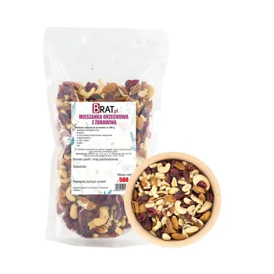 Zdjęcie produktu dla Mieszanka orzechowa z żurawiną 500g Brat.pl