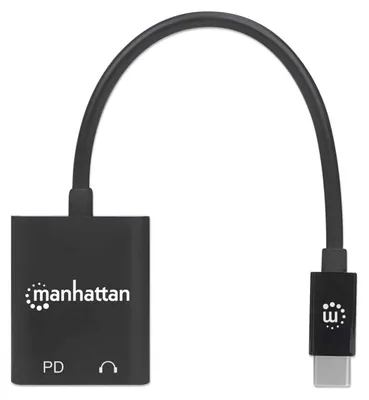 Zdjęcie produktu dla Manhattan 153355 MANHATTAN USB-C auf 3,5mm Klinke Audioadapter & PD-Ladeport