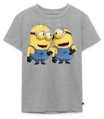Produktbild von Spreadshirt Minions Despicable Me Phil Und Stuart Kinder Premium T-Shirt, 122/128 (6 Jahre), Grau meliert