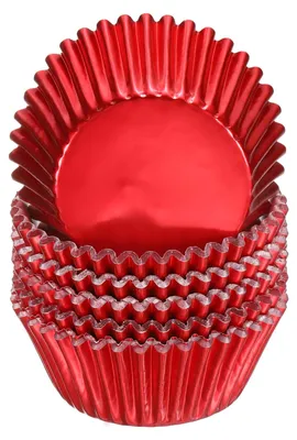 300 rote Alu-Backformen, Ø 5-7 cm, antihaftbeschichtet