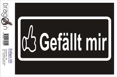 Produktbild von Aufkleber / Autoaufkleber - JDM / Die cut / Auto / OEM - Gefällt - 210x100mm schwarz - Heckscheibe / Heckscheibenaufkleber