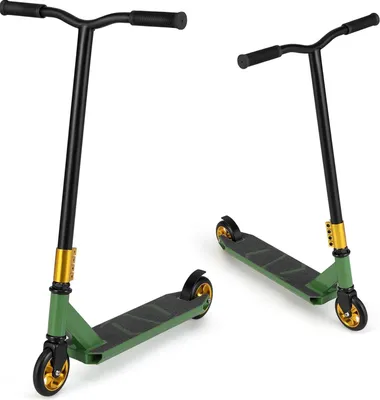 Produktbild von GOPLUS Stunt Scooter ab 10 Jahre, Kickscooter mit 360° Lenkung, 110mm PolyurethanRädern, ABEC 7 Kugellager, Aluminium Deck, Grün