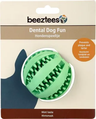 Obrázok produktu pre Beeztees masážna loptička - hračka pre psa - guma - mätová - 7 cm
