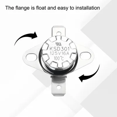 Produktbild von 2 Stš¹ck KSD301 Thermoschalter 100¡ãC Normalerweise Geschlossen 125V 16A Thermostat Snap-Disc Temperaturschalter fš¹r Mikrowellen, Back?fen, Kaffeemaschinen, Bakelit Material