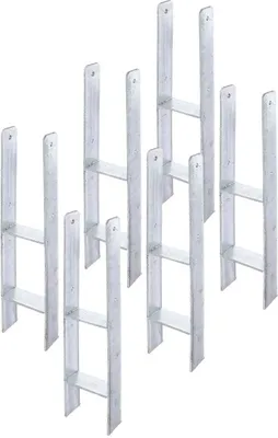 Produktbild von 6x siwitec H-Pfostenträger 6 mm, 800 x 111 mm, feuerverzinkt, Pfostenschuh, Pfostenhalter, H-Anker