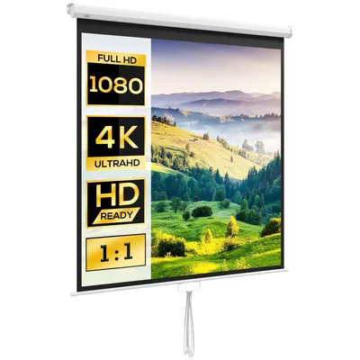 Zdjęcie produktu dla Ekran projekcyjny HOMCOM 152 x 152 cm, 85 cali, proporcje 1:1, HD 4K