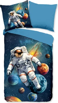 Produktbild von JACK Mikrofaser Wende Bettwäsche 2 tlg. 135x200cm Astronaut Weltenreiser Planeten Bunt