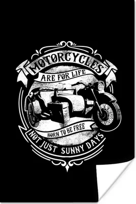 Produktbild von MuchoWow® Poster Mancave - Motorrad - Vintage - Zitate 60x90 cm - Wanddekoration