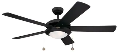 Image de Ventilateur de plafond Comet Noir 132 cm avec éclairage et chainettes