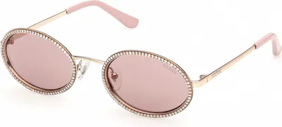 Zdjęcie produktu dla Okulary przeciwsłoneczne damskie Guess GU00295, błyszczące, głęboki złoty kolor, wymiary: 52/22/135