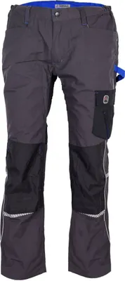 Obrázek produktu pro TERRAX WORKWEAR Pánské pracovní kalhoty do pasu, tmavě šedá/královská, barva:tmavě šedá/královská, velikost:54