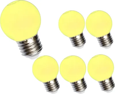 Produktbild von 6er Pack - LED Lampe E27 - G45 1W gelbes Licht