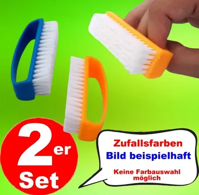 Produktbild von 2er Set (2 Stück) Nagelbürste Bürste Handbürste Hand mit Griff Nägel