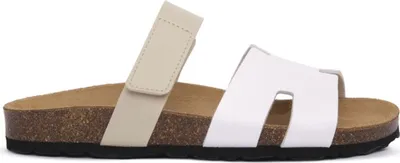 Produktbild von Grünland Sara Damen Sommerschuhe Flipflops in Weiß mit Klettverschluss