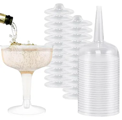 20 Kunststoff-Champagnegläser, 130 ml, transparent, wiederverwendbar