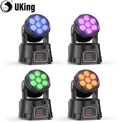 Obrázok produktu pre Sada pohyblivých reflektorov – osvetlenie pre pódium a DJ disko svetlá s 7x15W RGBW LED a DMX512 – 4 kusy