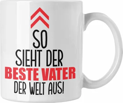 Produktbild von Trendation - Vater Tasse Geschenk Lustiger Spruch So Sieht Der Beste Papa Der Welt Aus Geschenkidee Geburtstag Vatertag (Weiß)