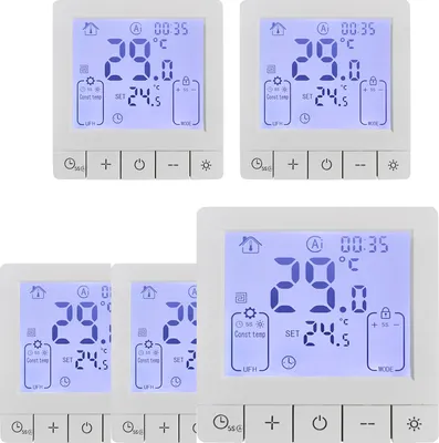 Obrázek produktu pro 5X Digitální pokojový termostat LCD s hlasovým ovládáním pro 3A vodní podlahové vytápění, aplikace Tuya, programovatelný, krytí IP20, 24hodinové časové zapnutí/vypnutí