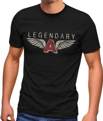 Produktbild von Neverless® Herren T-Shirt Legendary Wings A Flügel Airforce Pilot Flieger Fashion Streetstyle schwarz 5XL