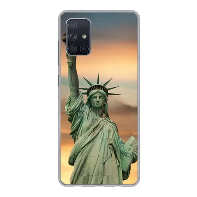 Produktbild von MuchoWow® Handyhülle Schutzhülle Hülle für Samsung Galaxy A51 New York - Freiheitsstatue - Sonnenuntergang Silikon Softcase Handy Hülle - Schutzabdeckung