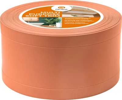 Produktbild von Multifunktionsleiste 6in1 Selbstklebend 1x95 mm, 25 m, QUEST Weichsockelleiste Abschlussleiste, Sockelleiste multifunktional für Boden und Wand, Fußleiste flexibel, W1, ziegelstein