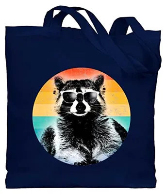 Produktbild von Baumwolltasche - Vintage Retro - Cooler Waschbär Raccoon