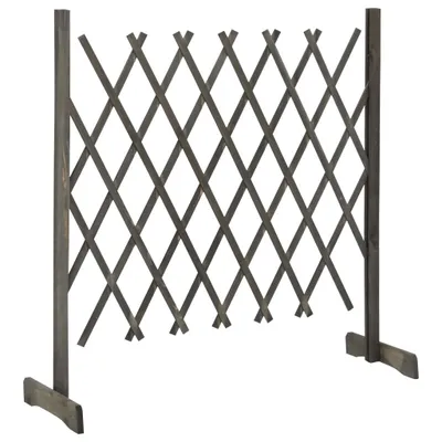 Zdjęcie produktu dla vidaXL Ogrodowy płotek wspinaczkowy szary 120x90 cm z litego drewna jodłowego