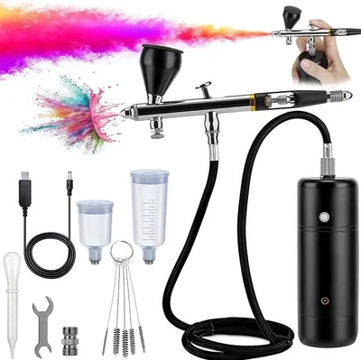 Produktbild von Airbrush-Kit, 18-30 PSI Airbrush-Set für Nagelkunst, Make-up, Friseur, Malerei, Tortendekoration