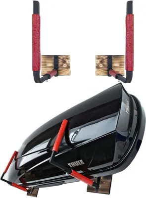 Image de Coffre de toit support mural réglable Rangement coffre de toit 33-57cm acier BOX1 rouge 10171