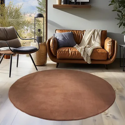 Obrázek produktu pro Carpetsale24 Pratelný Koberec s Krátkým Vlasem Protiskluzový Jednobarevný M?kký Moderní Stylový Koberec do Interiéru, Velikost: 160 cm kulatý