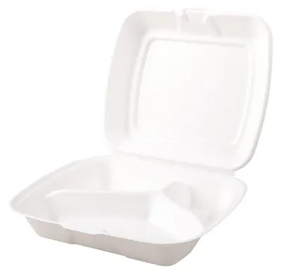 Produktbild von Pojemnik z trzciny cukrowej z pokrywką PREMIUM 3-dzielny 230x205mm, 50szt