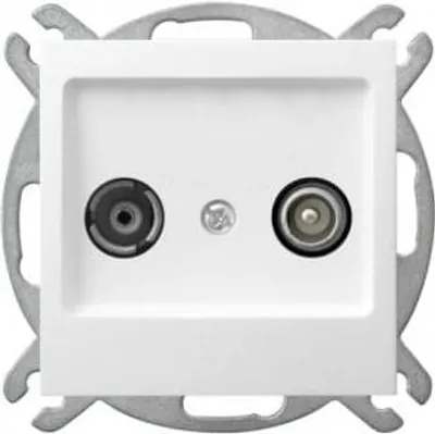 Image de Prise de raccordement R-TV-SAT blanche, p/t, 10 dB, sans cadre