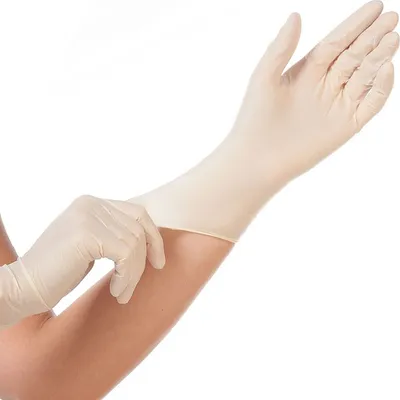 Obrázok produktu pre 10x Hygonorm 26719 Latexhandschuhe Grip Light weiß Gr. 9/L puderfrei