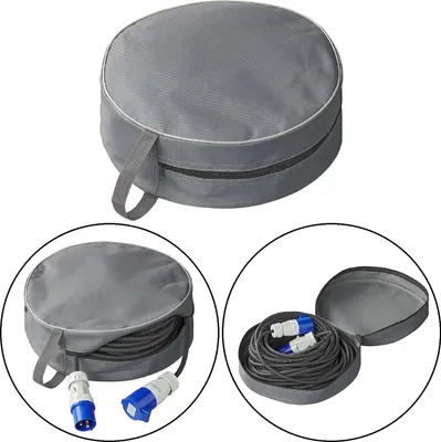 Produktbild von Kabeltasche klein für Verlängerungskabel – Kabeltaschen Organizer Ø38cm für CEE-Kabel bis 30m Kabel Tasche mit H12cm